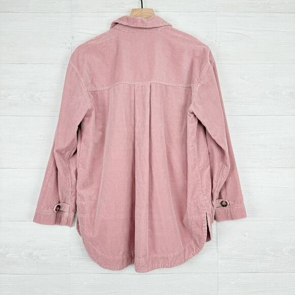 Madewell Oversized Corduroy Yorkway Shirt Jacket Size S Wisteria Dove Pink Fall - Picture 7 of 16